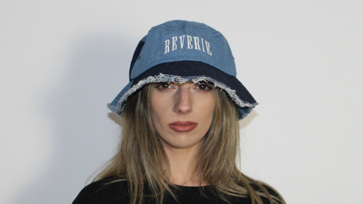 RÊVERIE | Distressed Bucket Hat | Two-tone Denim